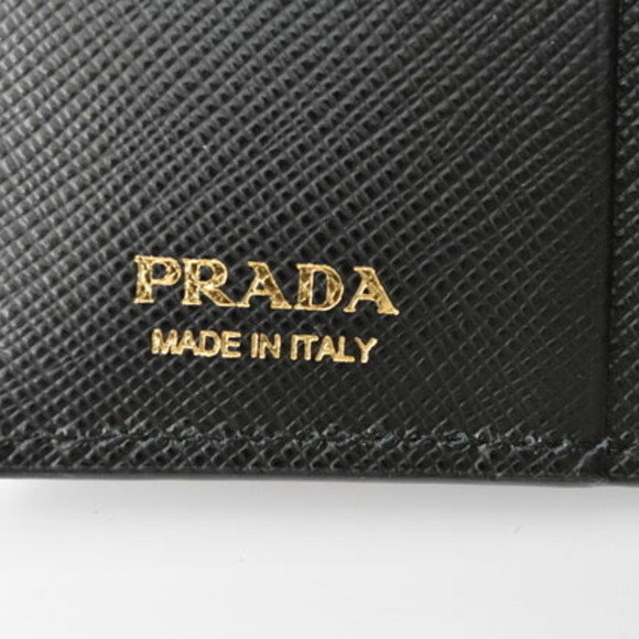 PRADA Folding Wallet 1MV204 SAFFIANO Lip Motif NERO Black Outlet - Picture 8 of 10